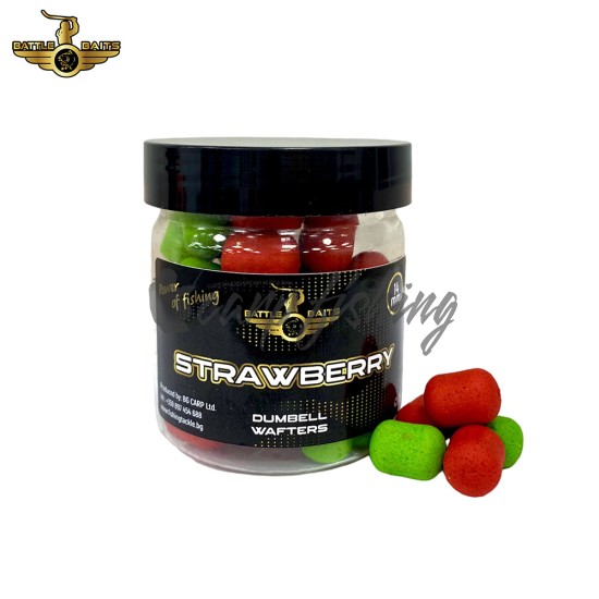 Дъмбели BATTLE BAITS Dumbell Wafters Strawberry 14mm