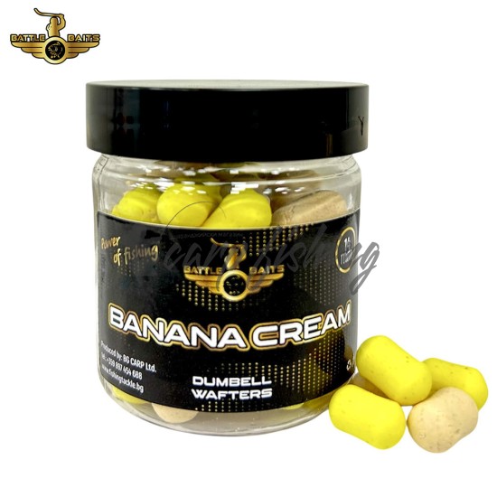 Дъмбели BATTLE BAITS Dumbell Wafters Banana Cream 14mm